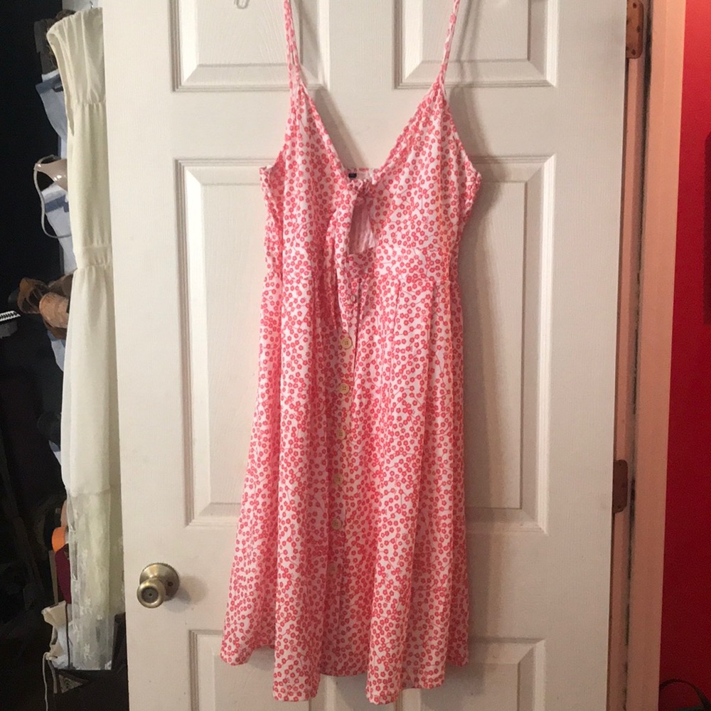 Coral and white sundress